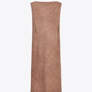ZARA Elegant Tan Sleeveless Dress